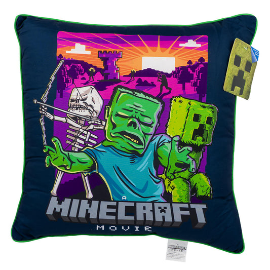 A Minecraft Movie Attack at Dawn Decorative Throw Pillow, 18"