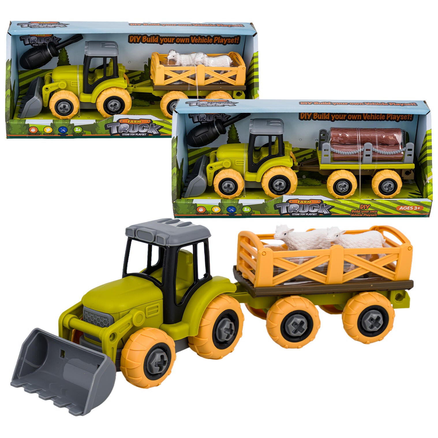 Farm Truck STEM DIY Vehicle Playset, Assorted — 10689