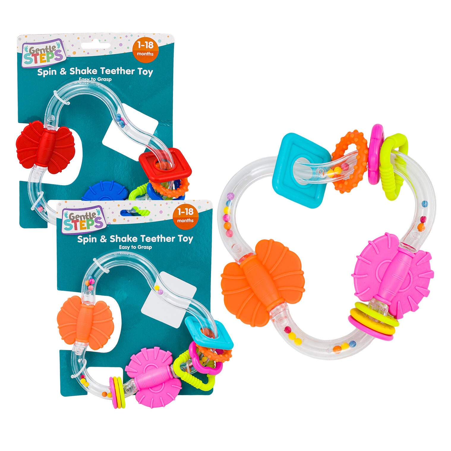 Gentle Steps Spin & Shake Teether Toy, Assorted