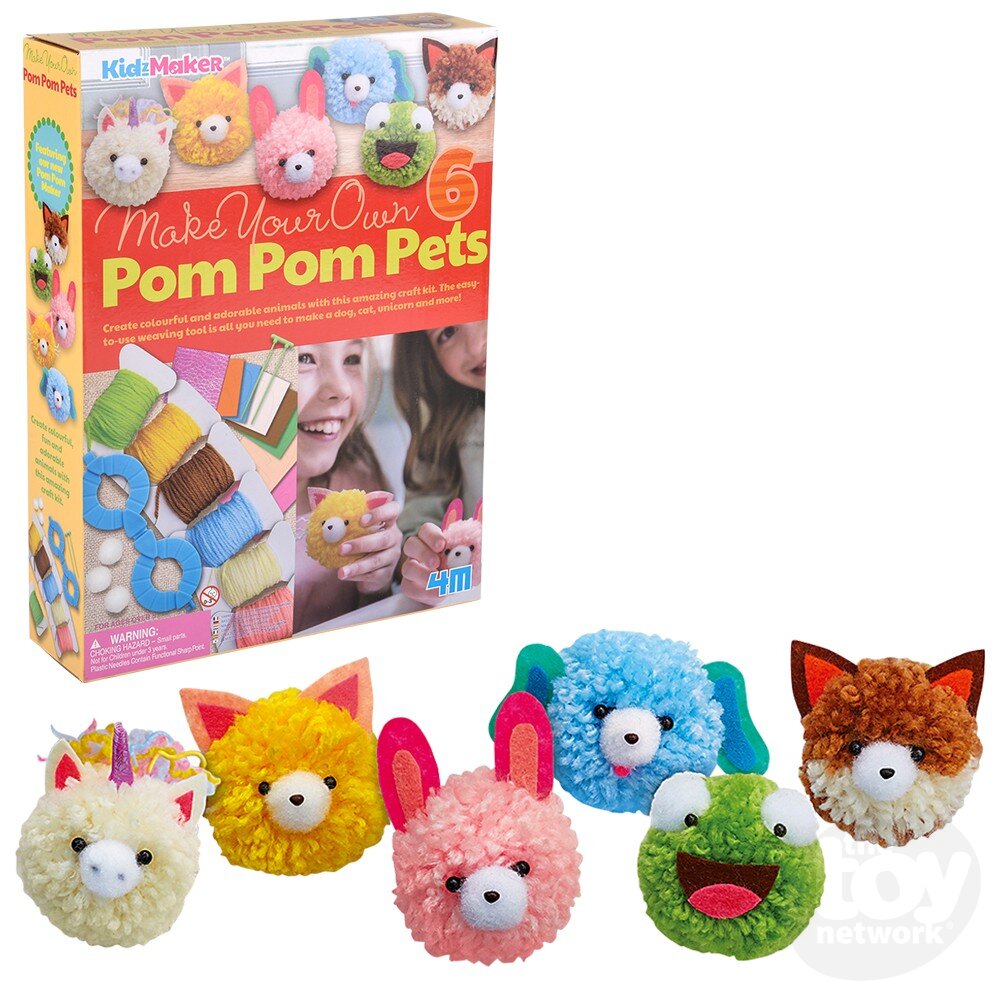 The Toy Network-KidzMaker - Make Your Own Pom Pom Pets-4M-04760-Legacy Toys