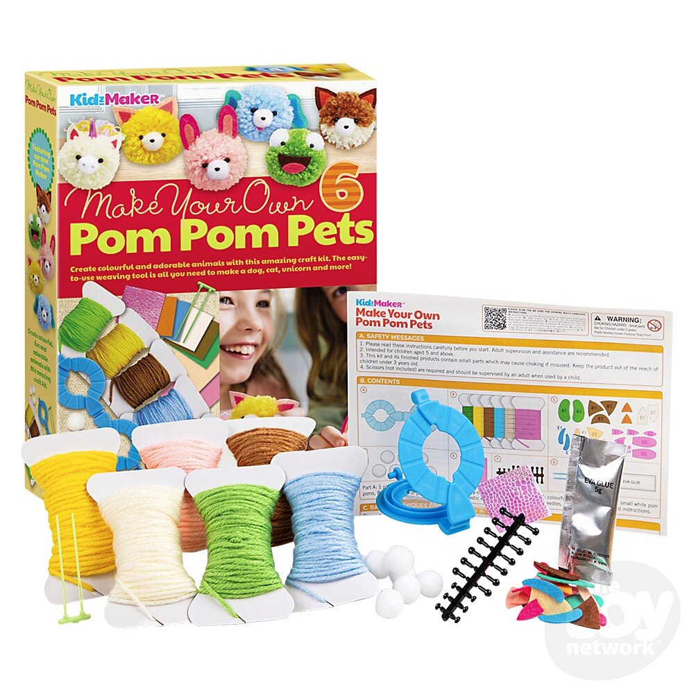 The Toy Network-KidzMaker - Make Your Own Pom Pom Pets-4M-04760-Legacy Toys