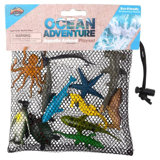 The Toy Network-12 Piece Aquatic Mesh Bag Play Set-AT-MTAQU-Legacy Toys