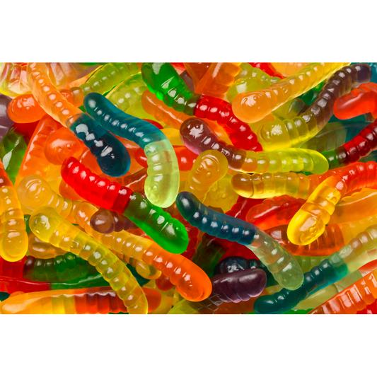 Albanese Confectionery-12 Flavor Mini Gummi Worms 7.5 oz Peg Bag-53350-Legacy Toys