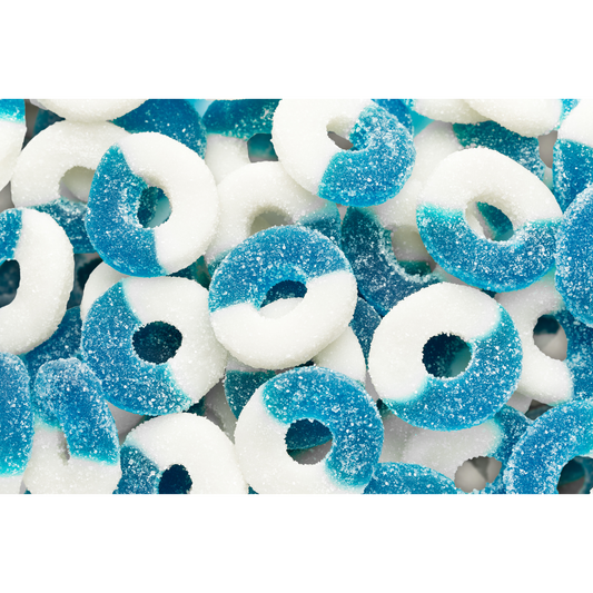 Albanese Confectionery-Gummi Blue Raspberry Rings 4.5 lb. Bag-50131-Legacy Toys