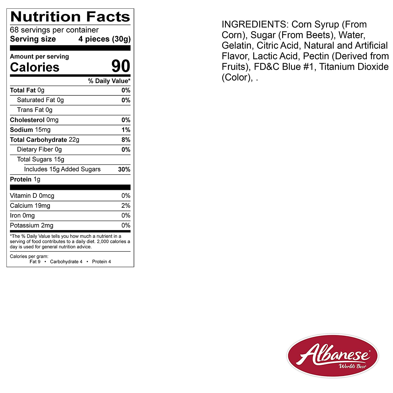 Albanese Confectionery-Gummi Blue Raspberry Rings 4.5 lb. Bag-50131-Legacy Toys