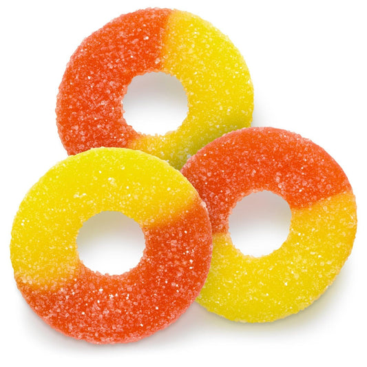 Albanese Confectionery-Gummi Peach Rings 4.5 lb. Bag-50129-Legacy Toys