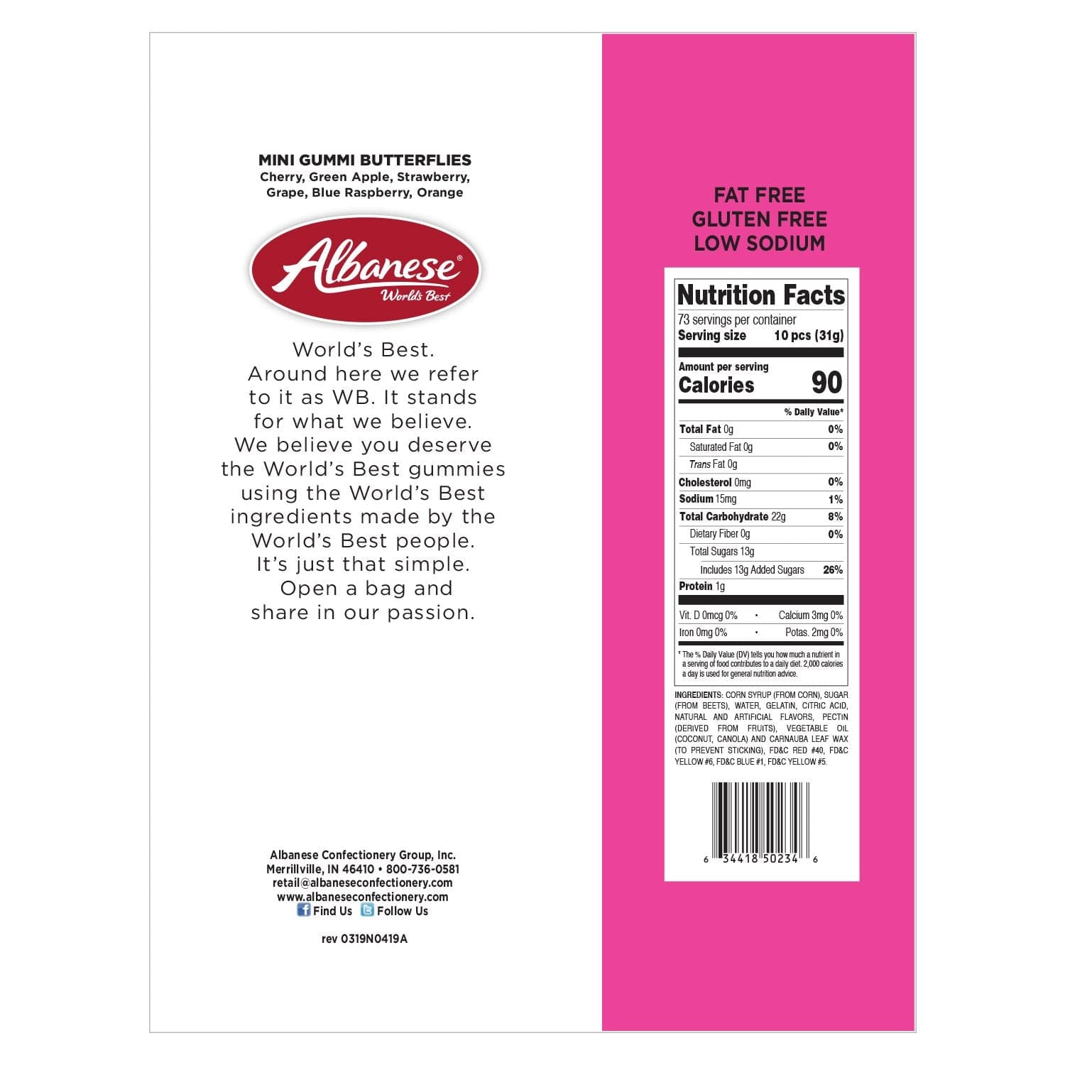 Albanese Confectionery-Mini Gummi Butterflies 5 lb. Bag-50234-Legacy Toys