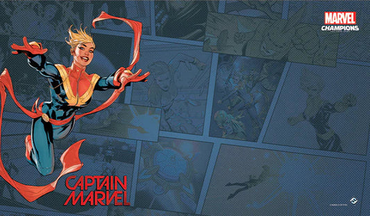 Asmodee-Marvel Champions: The Card Game - Captain Marvel Game Mat-MS06en-Legacy Toys