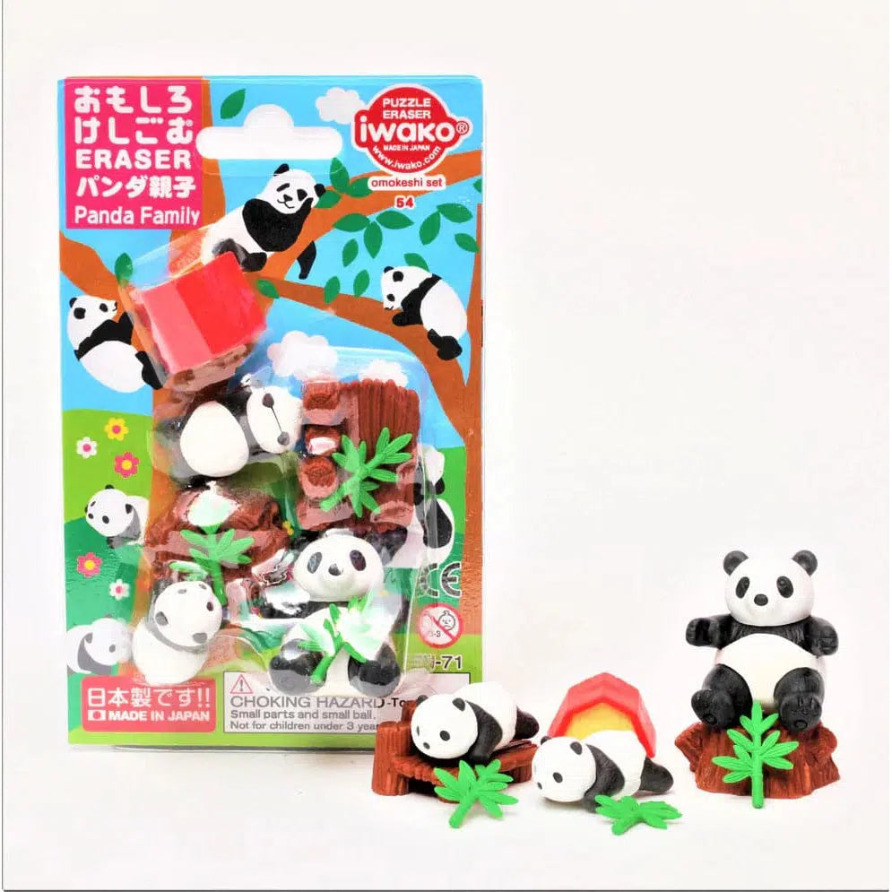 BC Mini-Iwako Eraser Panda Family 6 Pack-38300-Legacy Toys
