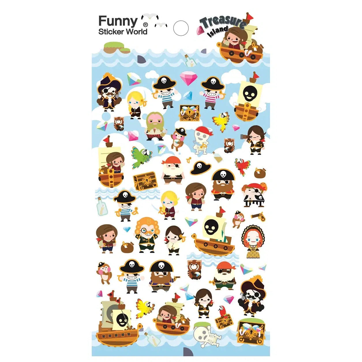 BC Mini-Treasure Island Puffy Stickers-40665-Legacy Toys