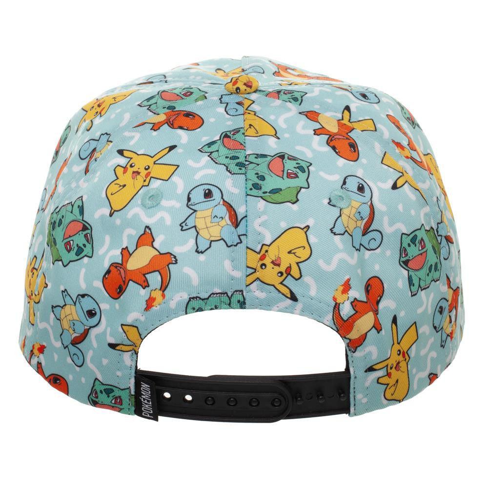 Bio World-Pokemon AOP Character Flat Bill Snapback Hat-SB79D4POK00PP00-Legacy Toys