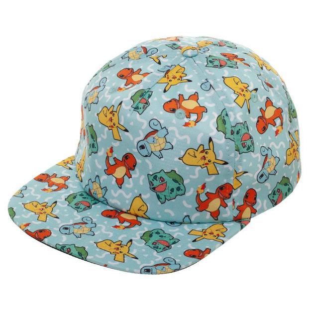 Bio World-Pokemon AOP Character Flat Bill Snapback Hat-SB79D4POK00PP00-Legacy Toys