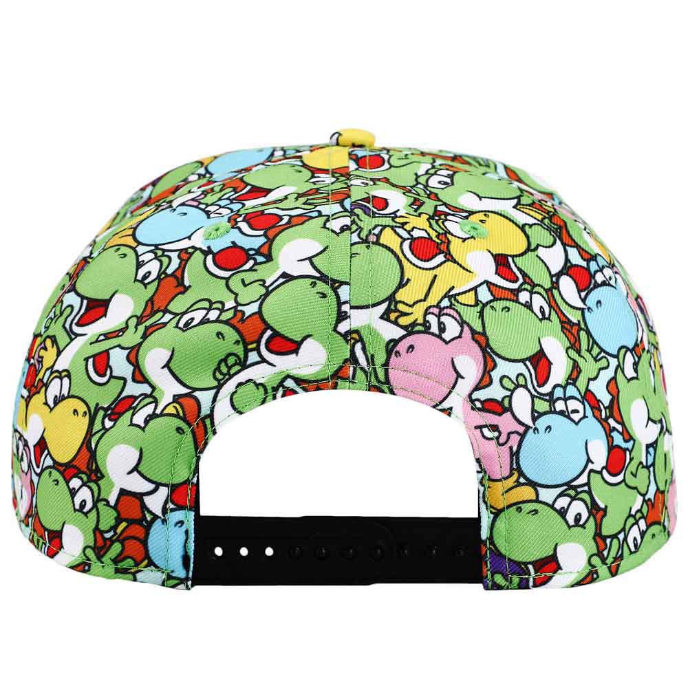 Bio World-Super Mario Yoshi Youth AOP Flat Bill Snapback Hat-SB9UTQSMBPP00-Legacy Toys