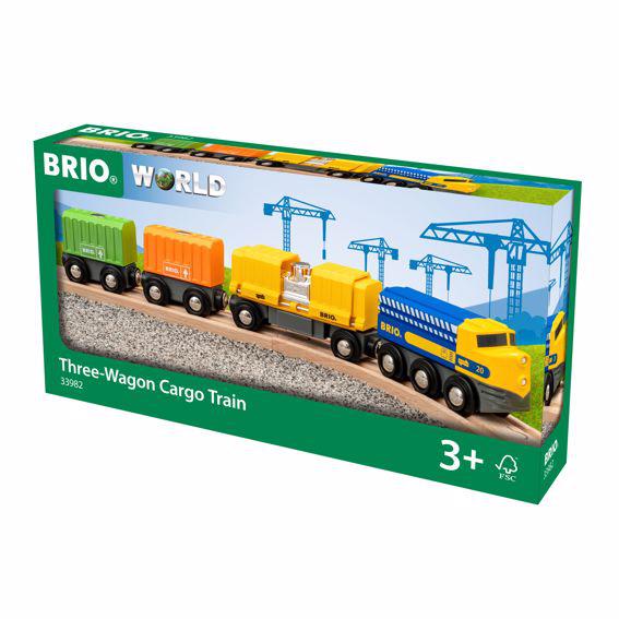 BRIO-Three Wagon Cargo Train-33982-Legacy Toys