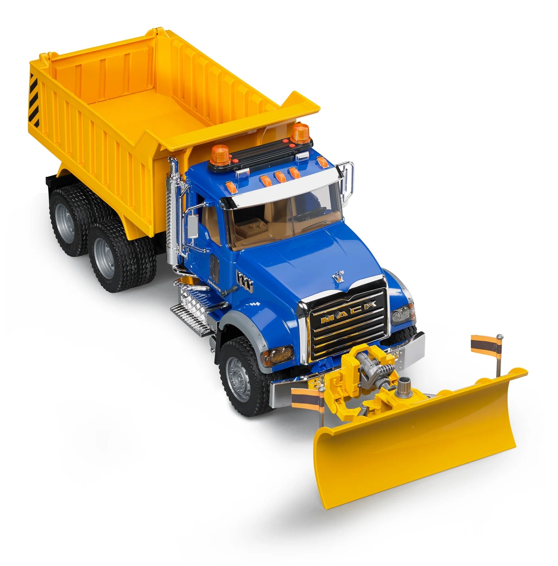 Bruder-MACK Granite Dump Truck with Snow Plow Blade-02825-Legacy Toys