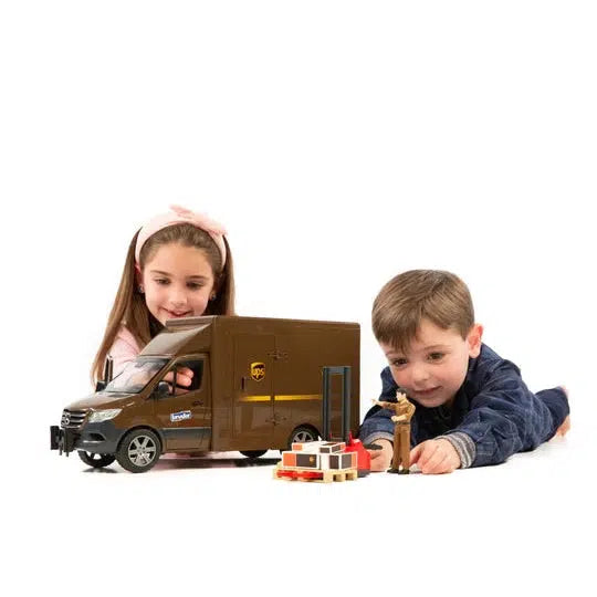 Bruder-MB Sprinter UPS Truck with Manually Operated Pallet Jack-02678-Legacy Toys