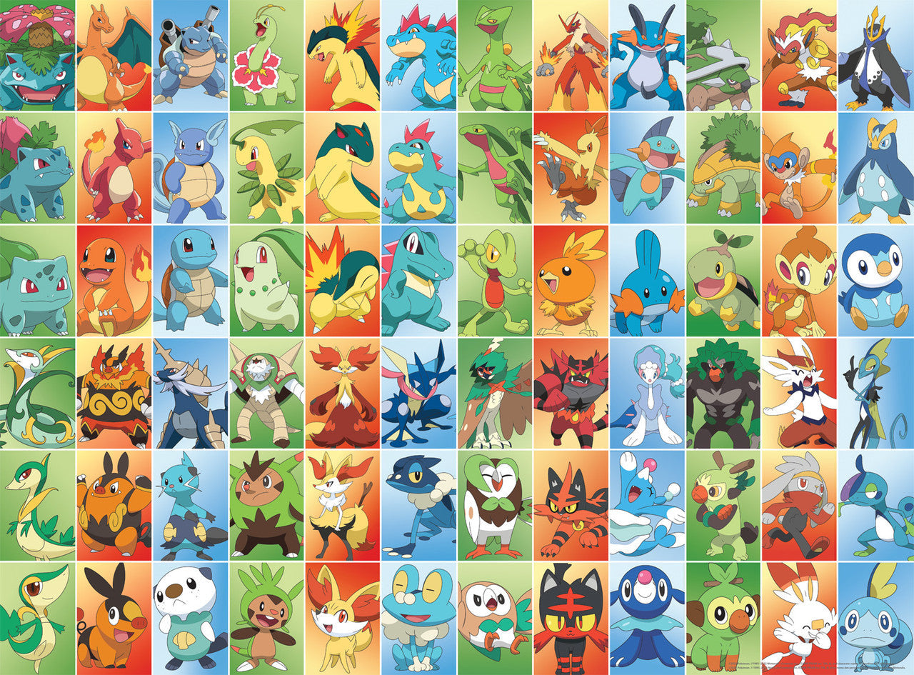 Buffalo Games-Pokémon: First Partners Squares - 1000 Piece Puzzle-11832-Legacy Toys