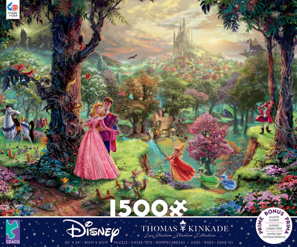 Ceaco-Thomas Kinkade Disney - Sleeping Beauty - 1500 Piece Puzzle-3401-48-Legacy Toys