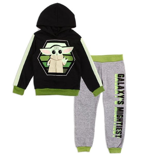 Childrens Apparel-BABY YODA Boys 4-7 2PC Fleece Hoodie Set-STB322HDS-1-4-Legacy Toys