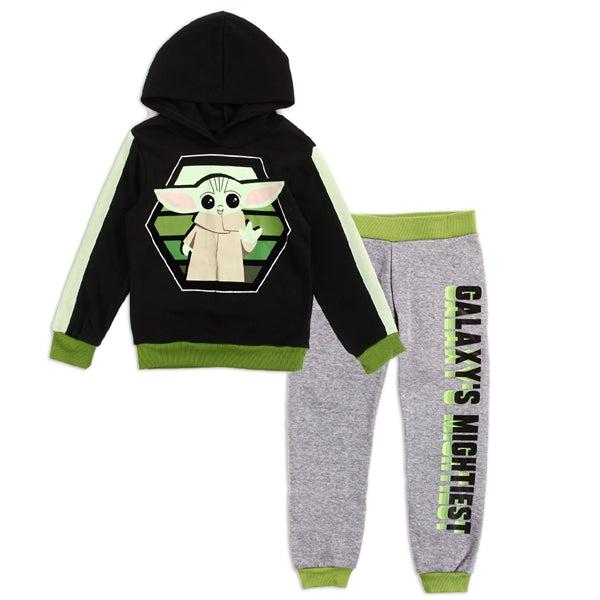 Childrens Apparel-BABY YODA Boys 4-7 2PC Fleece Hoodie Set-STB322HDS-1-4-Legacy Toys