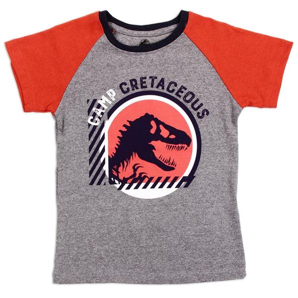 Childrens Apparel-JURASSIC WORLD Grey Boys 4-7 T-Shirt--Legacy Toys