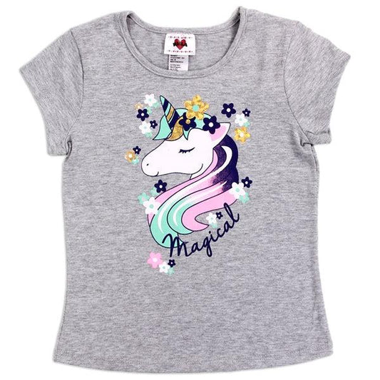 Childrens Apparel-RMLA Girls Grey 7-12 Foil Screen T-Shirt--Legacy Toys