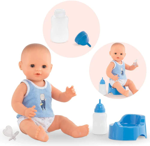Corolle-Paul Drink-and-Wet Bath Baby - 14"-130410-Legacy Toys