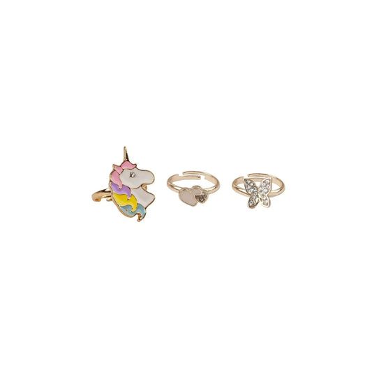 Creative Education-Boutique Butterfly and Unicorn Rings, 3 pcs-90205-Legacy Toys