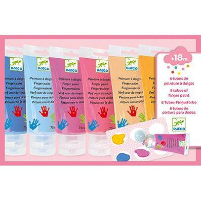 DJECO-6 Finger Paint Tubes - Sweet-DJ09000-Legacy Toys