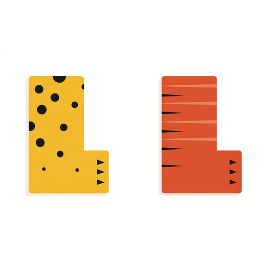 DJECO-Wood Letters Graphic Animal - L-DD04971-Legacy Toys