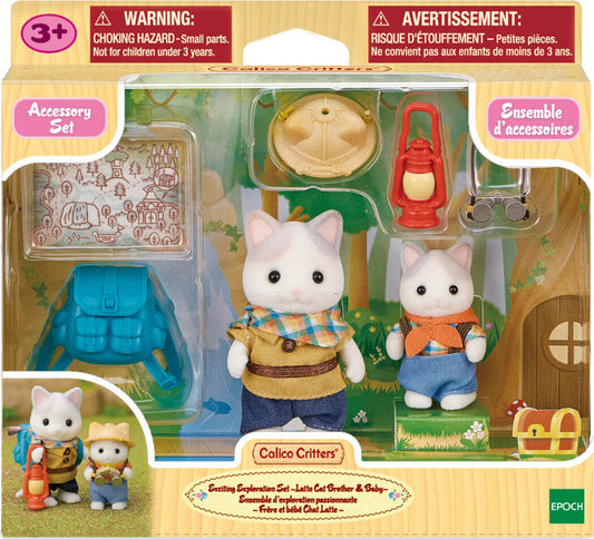 Epoch Everlasting Play-Calico Critters - Exciting Exploration Set ~Latte Cat Brother & Baby~-CC2179-Legacy Toys