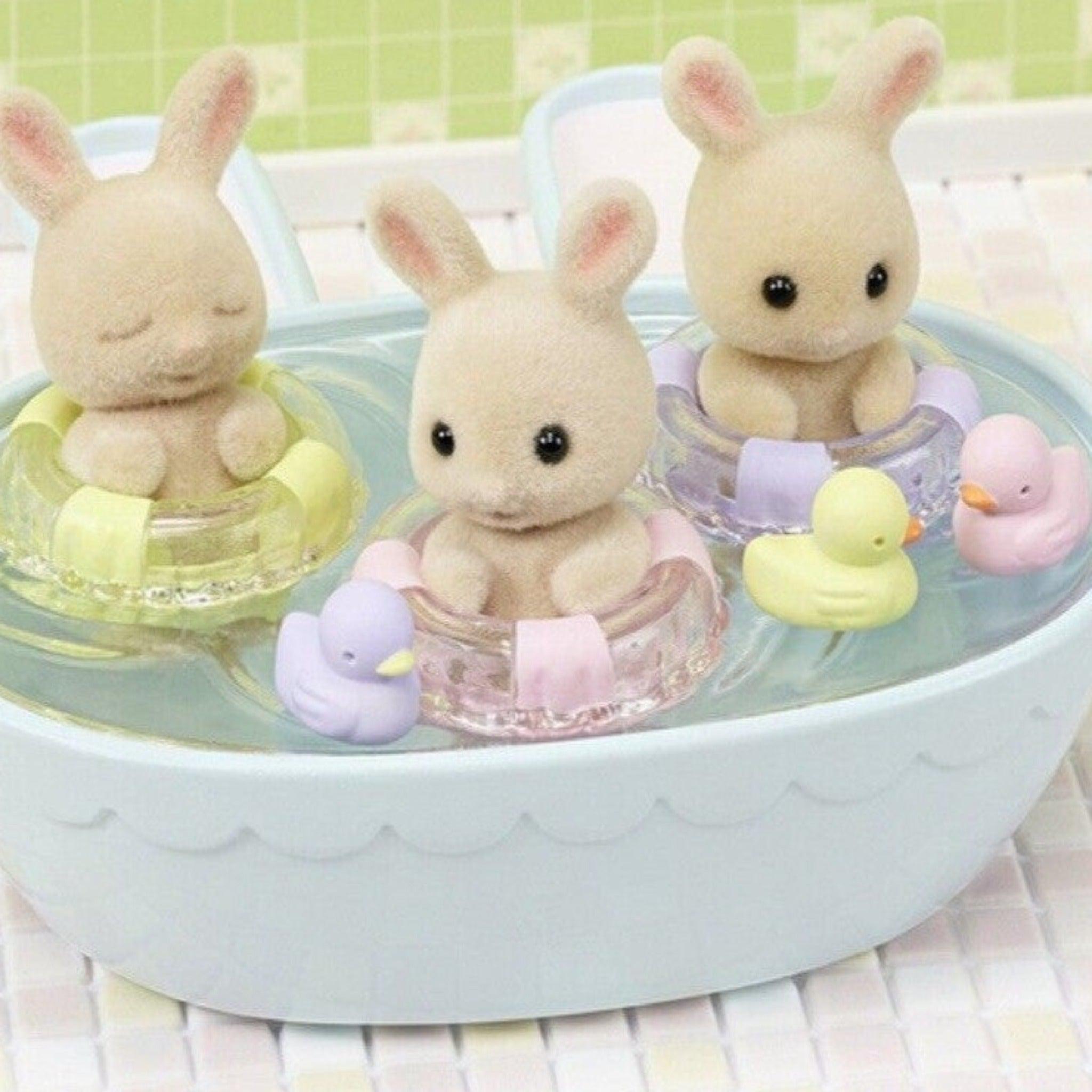 Epoch Everlasting Play-Calico Critters Triplets Baby Bathtime Set-CC2076-Legacy Toys