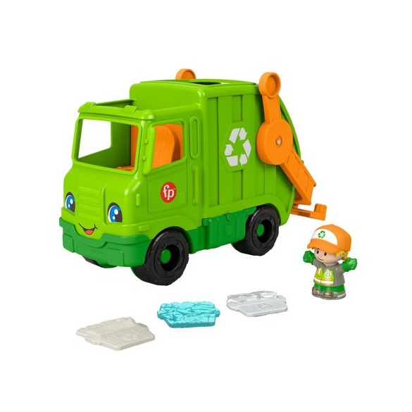 Fisher Price-Fisher-Price Little People Large Vehicle -GWD29-Recycling Truck-Legacy Toys