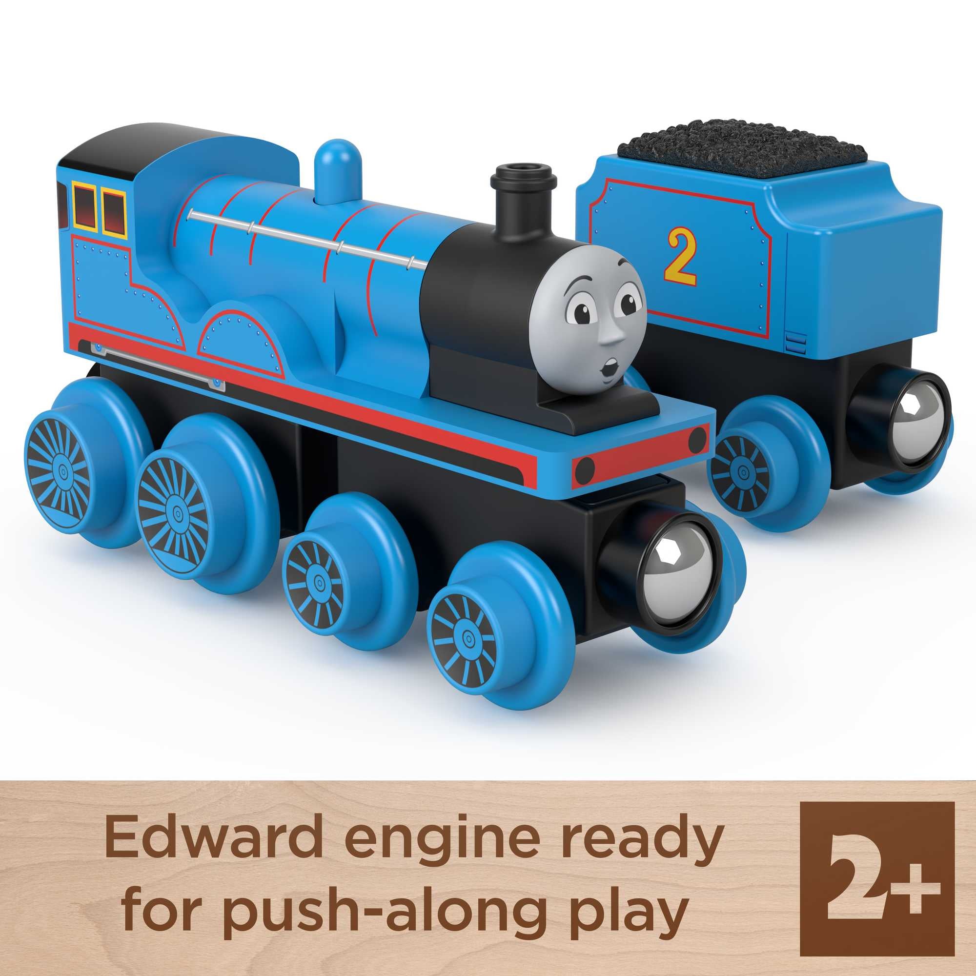 Fisher Price-Thomas & Friends Wooden Railway - Edward Engine and Coal-Car-HBJ99-Legacy Toys