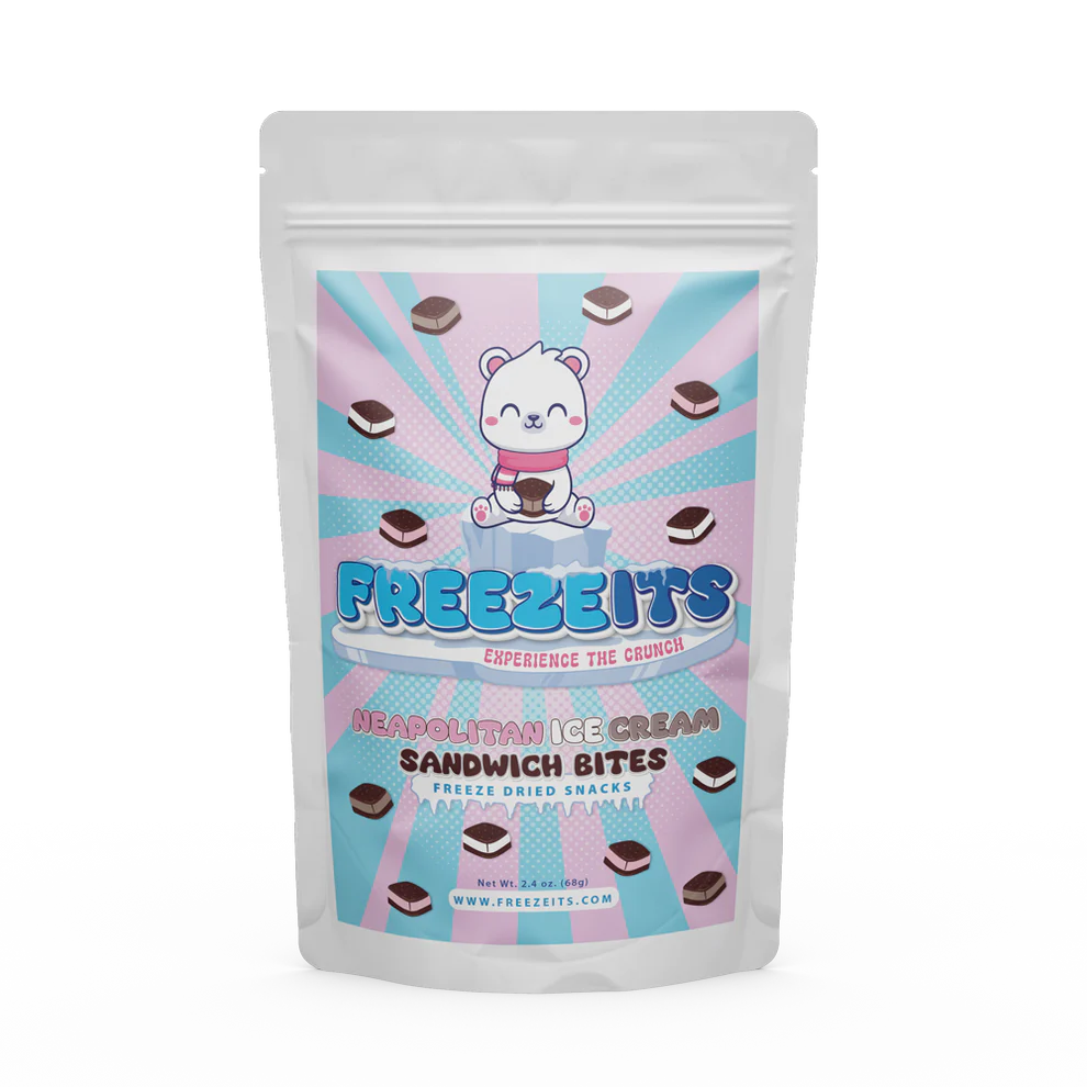 FREEZEITS-FREEZEITS Neapolitan Ice Cream Sandwich Bites 2.4 oz. Bag-FRZ106-Legacy Toys