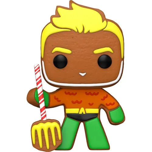 Funko-DC Comics Super Heroes - Gingerbread Aquaman Funko Pop! Vinyl Figure-FU64321-Legacy Toys