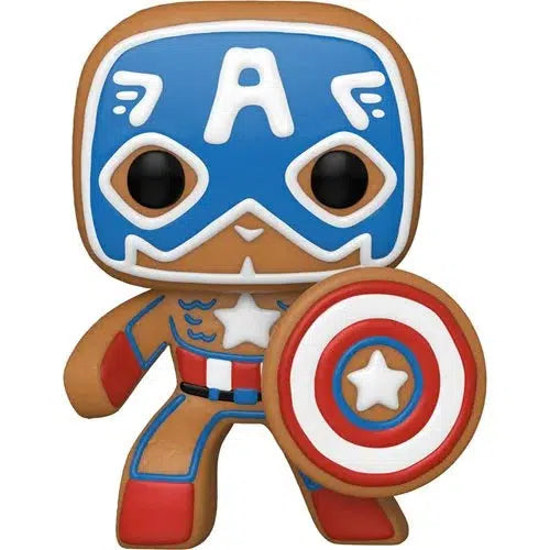 Funko-Marvel Holiday - Gingerbread Captain America Pop! Vinyl Figure-FU50657-Legacy Toys