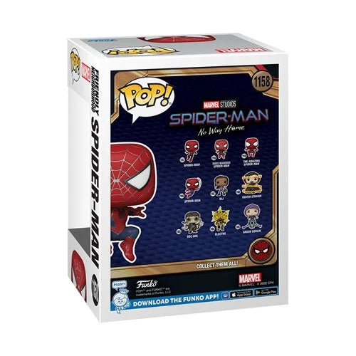 Funko-Spider-Man: No Way Home Friendly Neighborhood Spider-Man Leaping Funko Pop!-FU67607-Legacy Toys