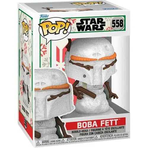 Funko-Star Wars Holiday - Boba Fett Snowman Pop! Vinyl Figure-FU64334-Legacy Toys