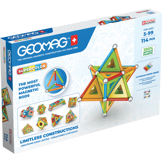 Geomag-Geomag Supercolor Panels Recycled 114 Pieces-382-Legacy Toys