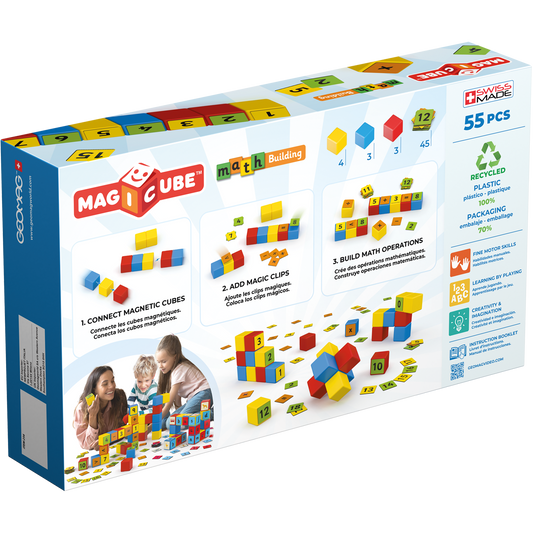 Geomag-Magicube Math Building Recycled 55 Pieces-256-Legacy Toys