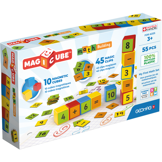 Geomag-Magicube Math Building Recycled 55 Pieces-256-Legacy Toys
