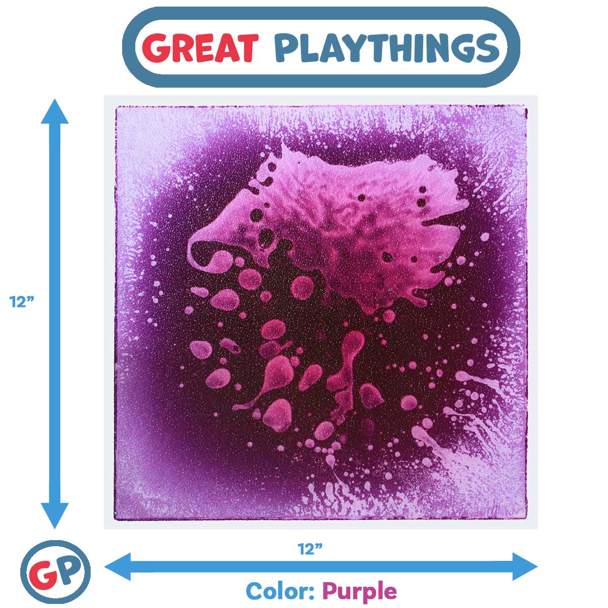 Great Playthings-11.8" Square Liquid Sensory Floor Tile-GP1125-1-Purple-Legacy Toys