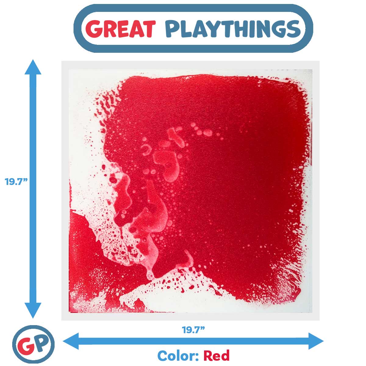 Great Playthings-19.7" Square Liquid Sensory Floor Tile-GP1106-1-Red-Legacy Toys