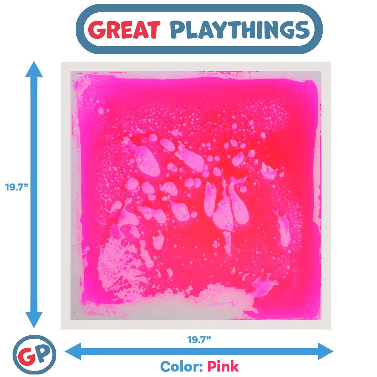 Great Playthings-19.7" Square Liquid Sensory Floor Tile-GP1104-1-Pink-Legacy Toys