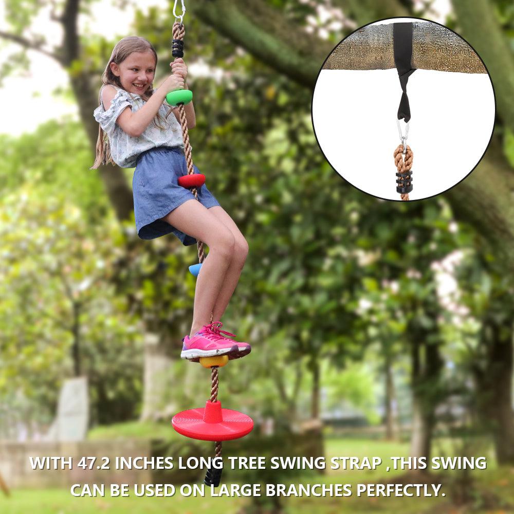 Great Playthings-Climbing Rope Tree Swing with Platform Disc Swing Seat, Heavy Duty-GP1015-Legacy Toys