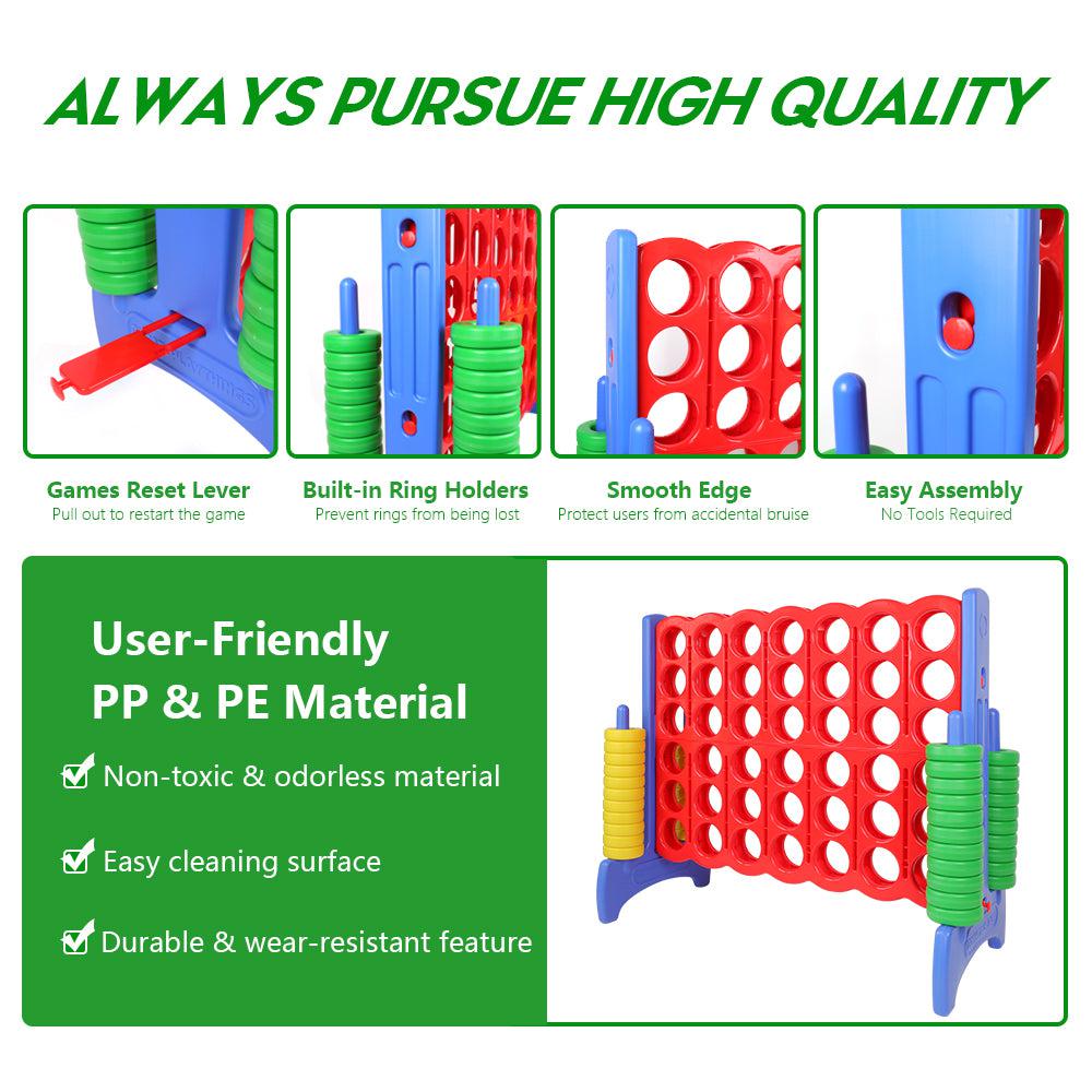 Great Playthings-Jumbo Four in a Row 4 To Score Game for Kids & Adults Indoor & Outdoor Game Set with 42 Giant Rings-GP1000-Legacy Toys