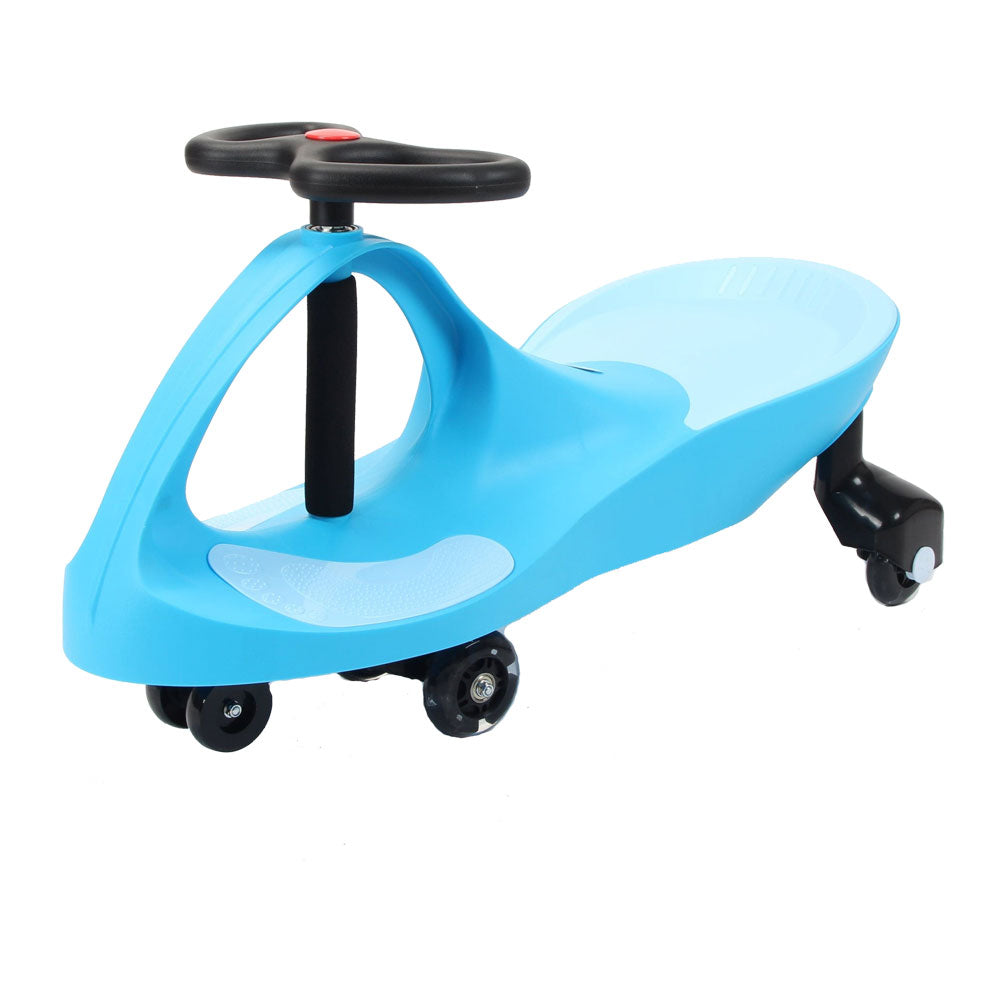 Great Playthings-Ride-On Wiggle Car with Light-Up Wheels, 3 Years & Up, Twist, Swivel & Go!-GP0200-Baby Blue/Light Blue-Legacy Toys