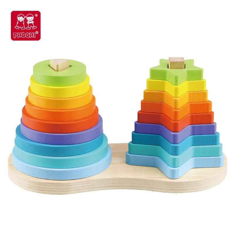 Great Playthings-Wooden Rainbow Stacker Playset-PH05L032-Legacy Toys