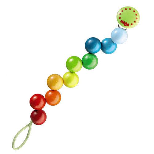 Haba-Pacifier Chain - Rainbow Pearls-301114-Legacy Toys